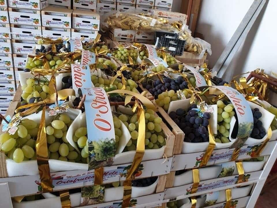 Premium packed boxes of grapes ready for delivery